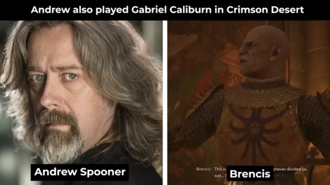Lord Brencis voice actor Andrew Spooner credit and character render